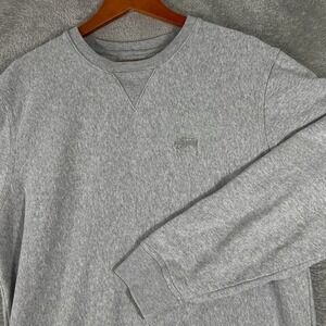 Stussy Sweatshirt‎ Mens Large Gray Crewneck Reverse Weave Logo Streetwear Skater